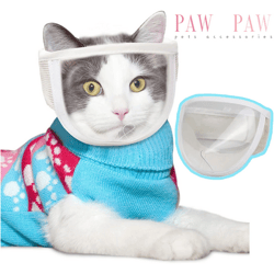 PAWPAW Pet Cat Bathing Grooming Tool With Transparent Mouth and Nose Mask Effective Anti-biting Cat Nail Clipper Auxilia