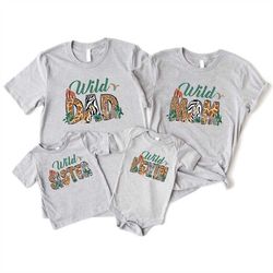 family safari matching shirts, personalized name birthday zoo jungle wild shirts, mom dad sister wild one birthday