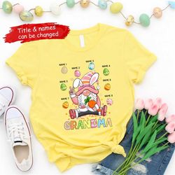 personalized grandma's easter t-shirt, custom mama nana mimi easter shirt, custom grandkids name shirt, personalized mom