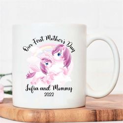 our first mother's day mug, mothers day matching mug, unicorn mama & baby mug, mother's day mommy and baby mug, mother's