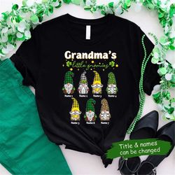 personalized nana shirt, custom grandkids grandma t shirt, st. patrick's day gift for grandpa, mom, dad, st. patrick's d