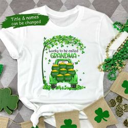 personalized nana shamrocks shirt, custom grandkids grandma t shirt, st. patrick's day gift for grandpa, mom, dad, shamr