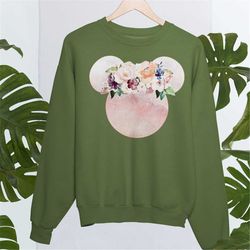disney sweatshirt, disneyland sweatshirt, flower sweatshirt, mickey head sweatshirt, disneyworld sweat, christmas sweats