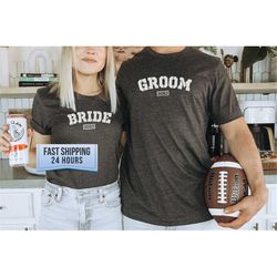 Groom And Bride Tshirt, Groom Gift, Bride Gift, Bride Shirt, Groom Gifts, Gift For Him, Gift For Her, Bachelorette Party