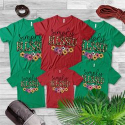 Women Fall Shirt, Christmas Gift Idea, Blessed Mom Shirt,Simply Blessed Leopard Shirt, Faith Shirt, Christian Shirt, Tha