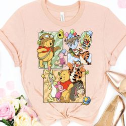 Disney Winnie The Pooh Cute Characters Shirt, Pooh Eeyore Piglet Tigger Magic Kingdom, Walt Disney World, Disneyland Fam