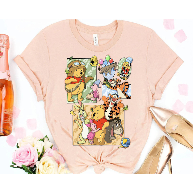 Disney Winnie The Pooh Cute Characters Shirt, Pooh Eeyore Piglet Tigger Magic Kingdom, Walt Disney World, Disneyland Family Matching Shirts - 1.jpg