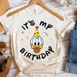 donald duck it's my birthday duck birthday disney unisex gift t-shirt shirt gift for men women hoodie sweatshirt kid t-s