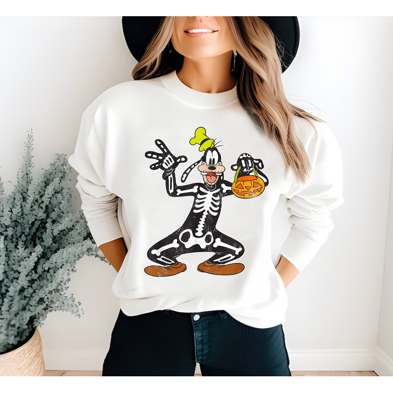 Goofy Skeleton Funny Halloween Pumpkin Disney Unisex Gift T-Shirt Gift For Men Women Hoodie Sweatshirt Kid T-Shirt - 2.jpg
