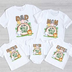 custom name family wild one birthday shirt, family safari matching shirts, birthday zoo jungle wild shirts, mom and dad