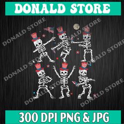 dancing skeleton 4th of july american flag skellies png, png high quality, png, digital download