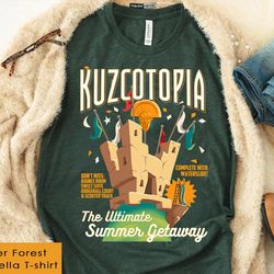 retro 90s disney the emperor's new groove greeting from kuzcotopia t-shirt, walt disney world tee, disneyland family mat