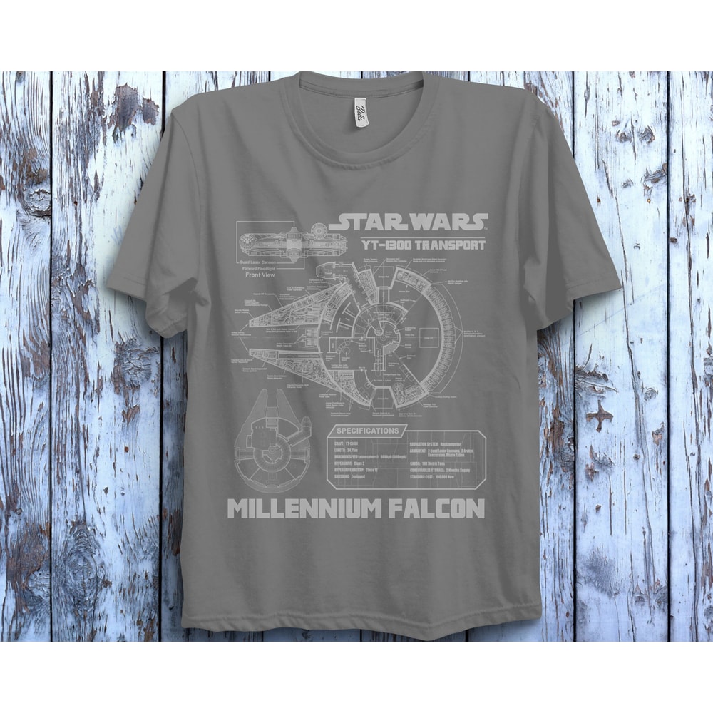 Star Wars Millennium Falcon Grey Schematics Graphic Unisex T-Shirt For Men Women Hoodie Sweatshirt Kid T-Shirt - 2.jpg