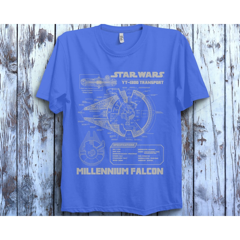 Star Wars Millennium Falcon Grey Schematics Graphic Unisex T-Shirt For Men Women Hoodie Sweatshirt Kid T-Shirt - 3.jpg