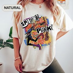vintage custom spider punk shirt, spider-man across the spider-verse shirt, marvel comics shirt, marvel spiderman shirt