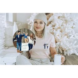 portrait from photo t-shirt, line art photo shirt, custom portrait from photo tee, couple matching christmas gift shirt,