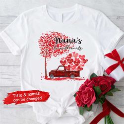 personalized grandma's sweethearts shirt, truck valentine mimi nana mom shirt, valentines day gift for grandma nana mimi
