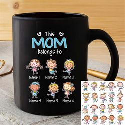 Personalized Mom Grandma Belongs To Kids Name Mug, Mother's Day Mug, Grandma Gift Childrens Names Mug, Gift for Grandma,