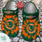 Personalized Miami Hurricanes University Team Colors Splash Clog Shoes, Sport Crocs Shoes.jpg