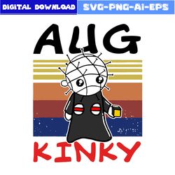 august birthday pinhead hellraiser kinky halloween svg, horror movies svg, halloween svg, png dxf eps file