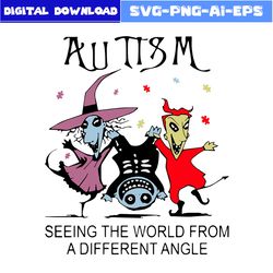Autism Seeing The World From A Differen Angle Svg, Autism Halloween Svg, Halloween Svg, Png Dxf Eps File