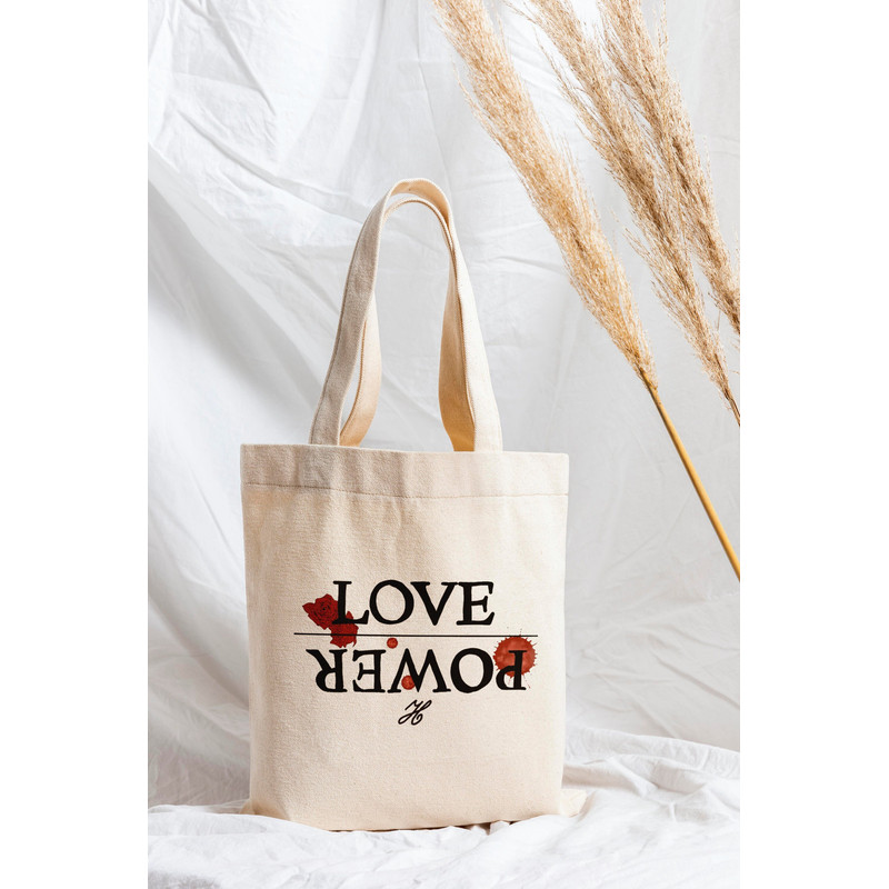 Love Power Tote Bag, Womens Tote Bag, Gift Tote Bag, Cute Tote Bag, Special Days Tote Bag, Valentine's Day Tote Bag, Canvas Tote Bag - 1.jpg