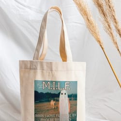 milf tote bag, man i love funeral by phoebe tote bag, bridgers tote bag, canvas tote