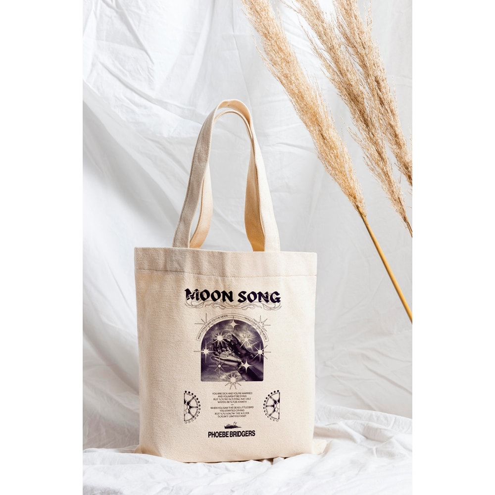 Moon Song Tote Bag, Phoebe Tote Bag, Bridgers Tote Bag, Womens Tote Bag, Gift Tote Bag, Cute Tote Bag, Canvas Tote Bag - 1.jpg