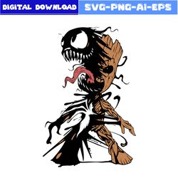 Baby Groot Venom Halloween Svg, Baby Groot Svg, Venom Svg, Pumpkin Svg, Halloween Svg, Png Dxf Eps File