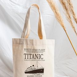 titanic tote bag, womens tote bag, gift tote bag, cute tote bag, special days tote ba