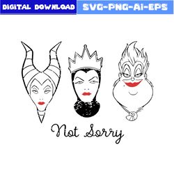 Bad Witch Not Sorry Svg, Maleficent Svg, Witch Svg, Regina Svg, Disney Svg, Halloween Svg, Png Dxf Eps File