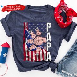 personalized papa shirt, custom fist bump papa vs kids tshirt, opa bumpa grandpa tshirt fathers day shirt for papa, cust