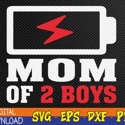 funny gift ideas for mother's day mom of 2 boys svg, eps, png, dxf, digital download