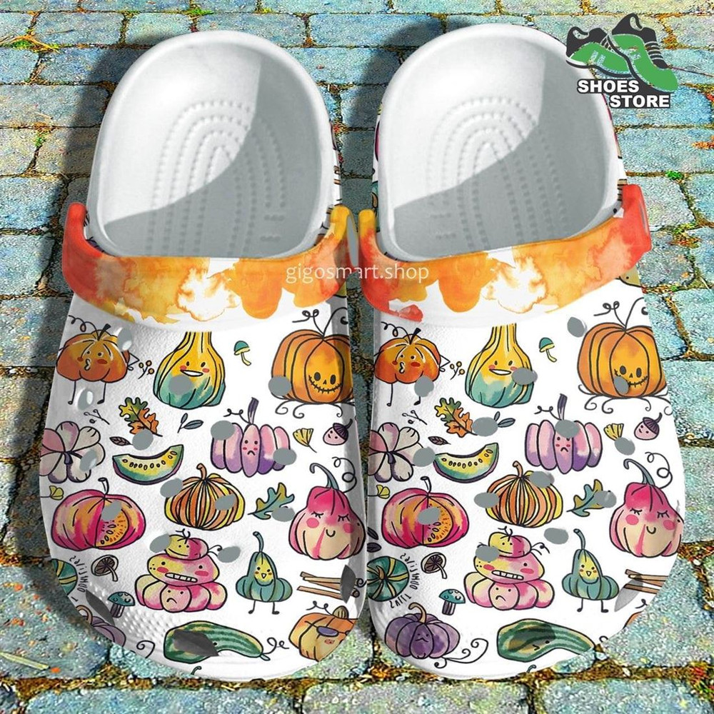 Halloween Fruit Pattern Crocs Shoes, Birthday, Fall Sticker Pumpkin Crocs Shoes Thanksgiving.jpg