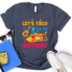 cinco de mayo birthday shirt- lets taco bout my birthday party shirt- adult youth bday mexican party tee - mens ladies v