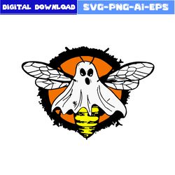 Boo Bee Ghost Spooky Svg, Bee Ghost Svg, Bee Svg, Ghost Svg, Halloween Svg, Png Eps File