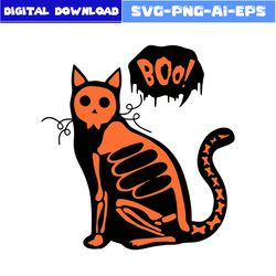 Boo Black Cat Halloween Svg, Boo Black Cat Svg, Black Cat Svg, Cat Svg, Halloween Svg, Png Eps File