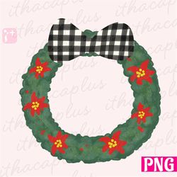 Christmas wreath PNG files sublimation - Christmas wreath watercolor | Christmas digital download | poinsettia png,  Chr