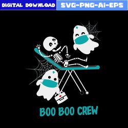 Boo Boo Crew Funny Nurse Halloween Svg, Boo Boo Crew Svg, Nurse Svg, Ghost Svg, Halloween Svg, Png Eps File
