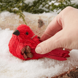 Sisal Red Cardinal Artificial Bird