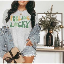 feeling lucky tshirt, luck of the irish, st patricks day gift, st paddys tee, lucky sharm shirt, irish shirt, shamrock s