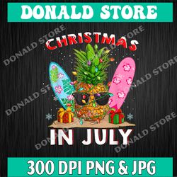 christmas in july png, pineapple png, summer vacation png, funny christmas png, beach christmas, holiday gift