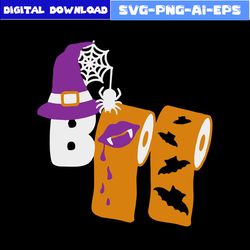 boo toilet paper quarantined svg, witch hat svg, pumpkin svg, ghost svg, halloween svg, png eps dxf file