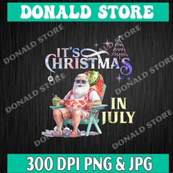 christmas in july santa beach summer float xmas png, png high quality, png, digital download