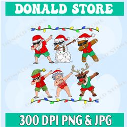 dabbing santa and friends christmas in july xmas boys kids png, png high quality, png, digital download