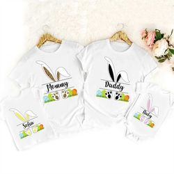 matching family easter shirt, custom easter bunny shirt, personalized easter name shirt, custom easter monogram shirt