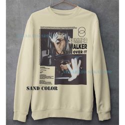 vintage bootleg inspired sweatshirt | graphic unisex crewneck | summer walker - still over it  sweatshirt, aesthetic pop