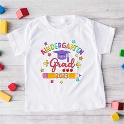 custom name kindergarten graduation shirt, personalized 2023 kindergarten graduate shirt, kinder gift for kids graduate