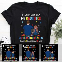 custom dad kids autism awareness shirt, personalized autism shirt, autistic child nana, autism support, autism ribbon sh
