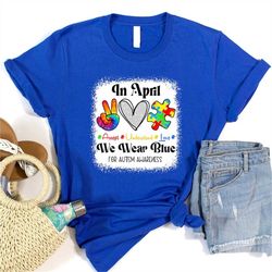 personalized i wear blue for autism awareness, autism family shirt, autism gift, autism shirt, autism awareness gift,  c